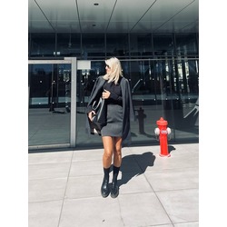 Siyah POCHETTE Deri City Bag