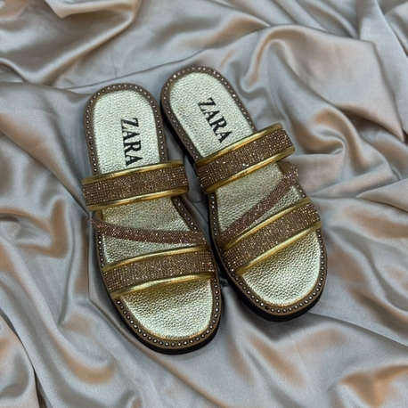 ZARA Gold taşlı terlik