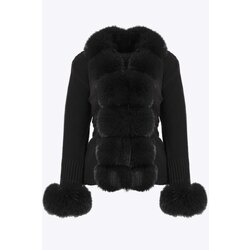 Original Fur Cardigan Siyah