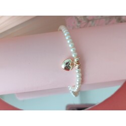 İncili Kalp Charm Bileklik 