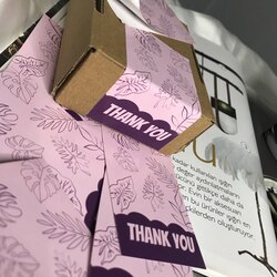 Thank You Çıkartma - 8.2*5 cm dikdörtgen etiket - 50 Adet