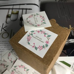 Sizin İçin Sevgiyle Hazırlandı Etiketi - 5x5 cm kare etiket sticer - 50 adet
