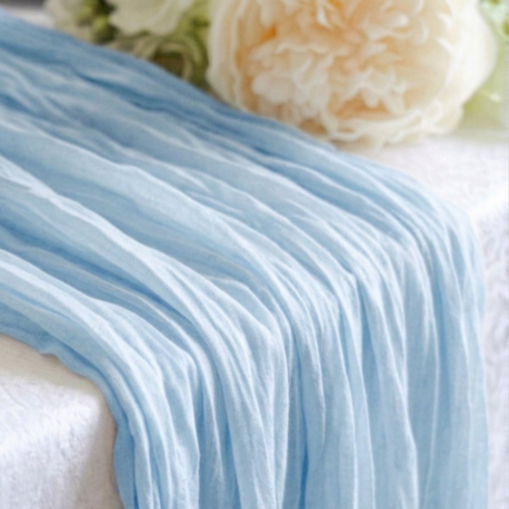 Bebek Mavisi Bohem Runner -Baby Shower, Organizasyon & Davet Masa Örtüsü 50x200