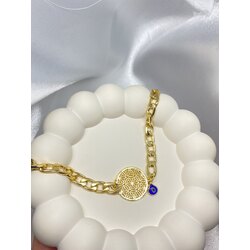 Nazar boncuk detaylı altın bileklik 