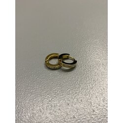 çelik mini taşlı halka küpe