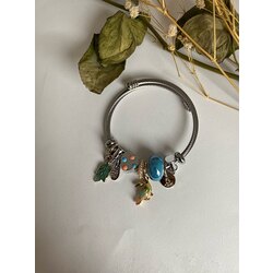 mavi charmlı pandora çelik