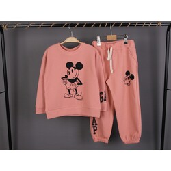 Kız Çocuk Eşofman Takımı Mickey Mouse Baskılı (Waffle Kumaş)