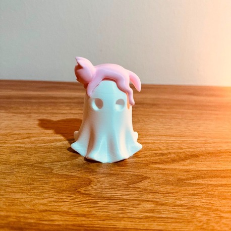 3D Kedili Hayalet Pembe