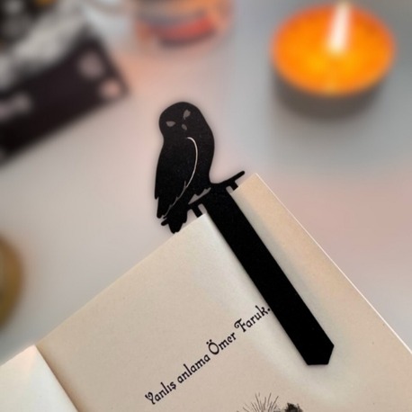 Bidünyakitap Siyah Baykuş Kitap Ayracı