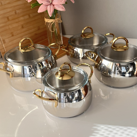 8  parça Gold saplı akasya set 