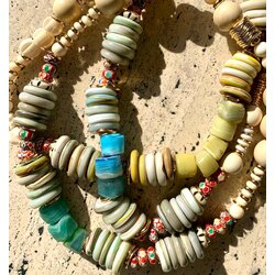 Flat Round Glass Beads Necklaces