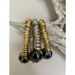 BiniBeca Love Earth Afghan bead bracelets / Silver pleated