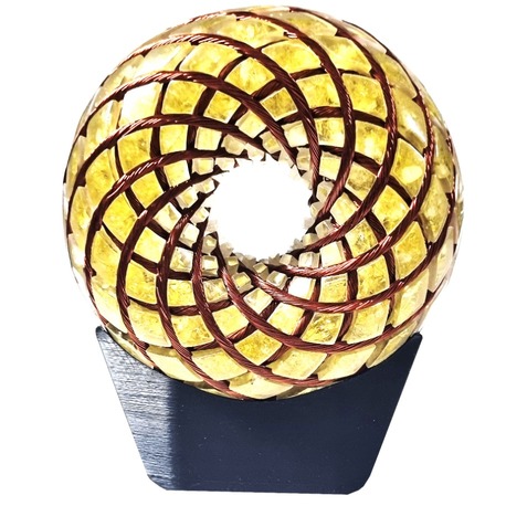 15 cm Sitrin & Sarı Kuvars Orgonit Rodin Bobini ve PEMF Teknolojisi