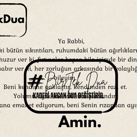 Huzur ve Mutluluk Duası (Dijital JPG Görsel)