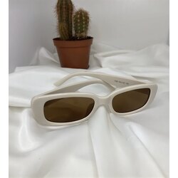 unisex vintage güneş gözlüğü krem renk