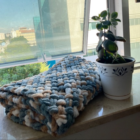 Renkli puffy bebek battaniyesi 