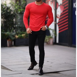 slim fit tişört kırmızı renk