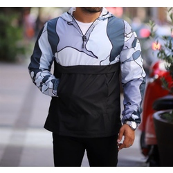 unisex yağmurluk siyah beyaz 