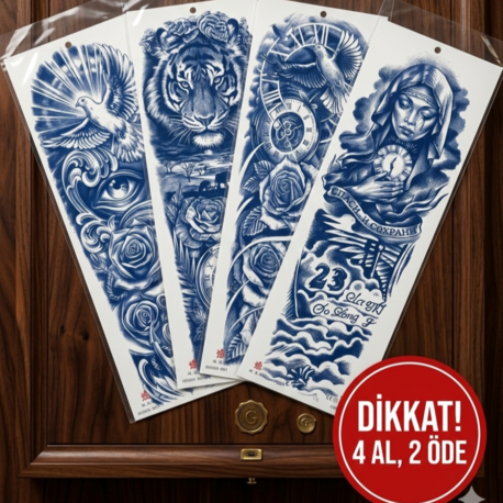 4 AL 2 ÖDE (2 AY KALICI) FIRSAT ÜRÜNÜ TAM KOL KARIŞIK DÖVMELER