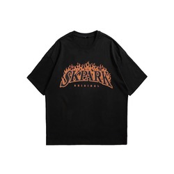 Skpark Street Wear Design Oversize Black T-shirt