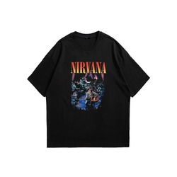 Nirvana Street Wear Design Oversize Black T-shirt