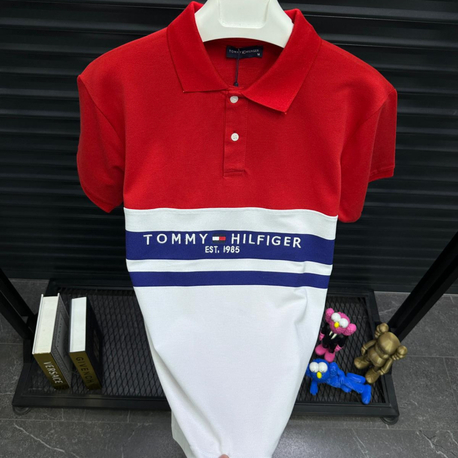 Tommy Hilfiger Kırmızı/Beyaz Polo Yaka