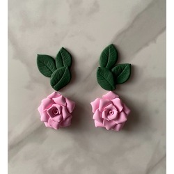 Yapraklı Gül Küpe 