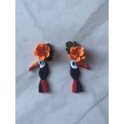 Çiçekli Toucan Küpe