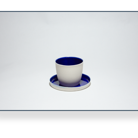 Porselen Kulpsuz Espresso Fincanı ve Tabağı - 1