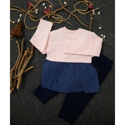 NOVEMBER BASKILI İKİLİ BEBEK TAKIM (6 AY PUDRA)