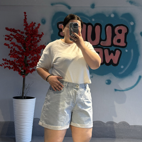 Buz Mavi Kısa Şort