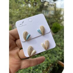 Taşlı İnci Beyazı Mini Kalp Küpe