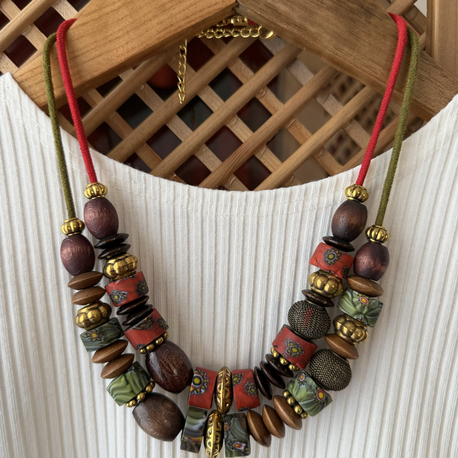 Toprak ve Yosun İp Kolyeler