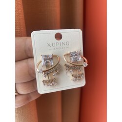 Taşlı Xuping Çelik Küpe