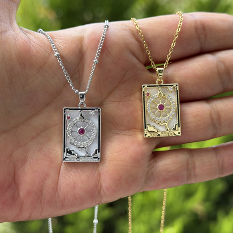 Kader Çarkı Tarot Çelik Kolyeler 
