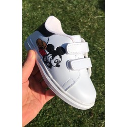 Mickey Mouse Baskılı Beyaz Sneaker Ayakkabı