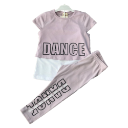 Bold Boutique Kız Çocuk Dance Baskılı Tarz T-shirt Tayt 2'li Takım