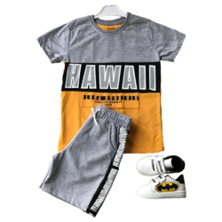 Erkek Çocuk Hawaii Baskılı Şortlu Takım 