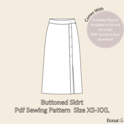 Buttoned Skirt