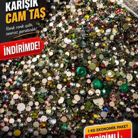 1 KG KARIŞIK CAM TAŞ