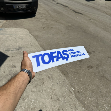 Dekor plaka beyaz üzeri mavi Tofaş 