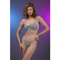 Lila Mavi İşleme Detaylı Bralet Takımı