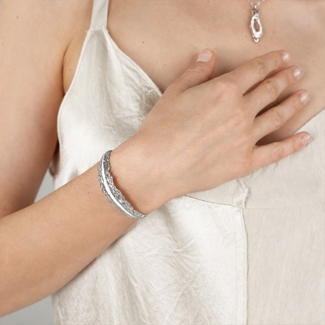 Brambuta Enki Cuff - Beyaz-Gümüş