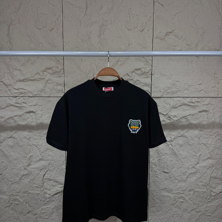 Kenzo Kadife Baskı Siyah T-Shirt