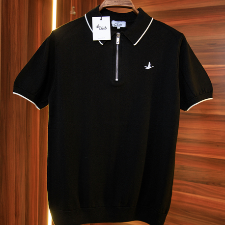 Bmn Club Siyah Half Zip Triko