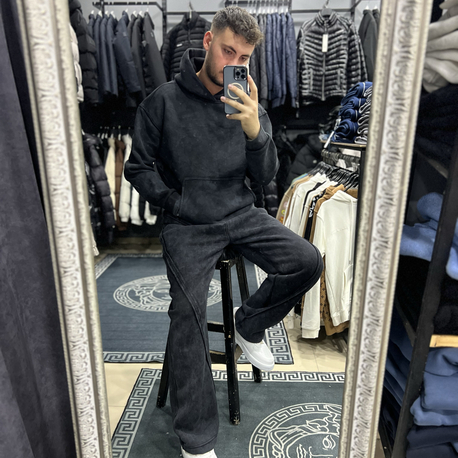 Oversize kesim şardonlu takım