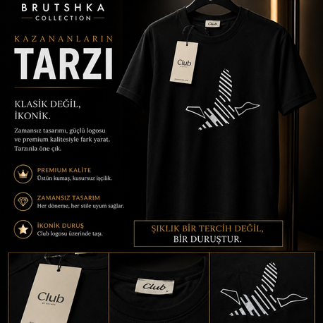 Beymen club büyük baskılı siyah tişört