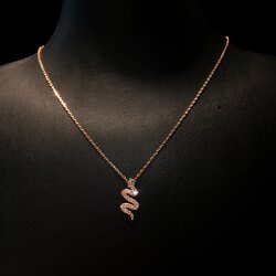 925 ayar gümüş yılan model kolye