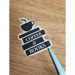 Coffee & Books Tekli Sticker 