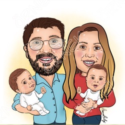 Aile Karikatürü - Dijital Teslim